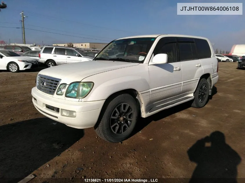 2006 Lexus Lx 470 VIN: JTJHT00W864006108 Lot: 12136621