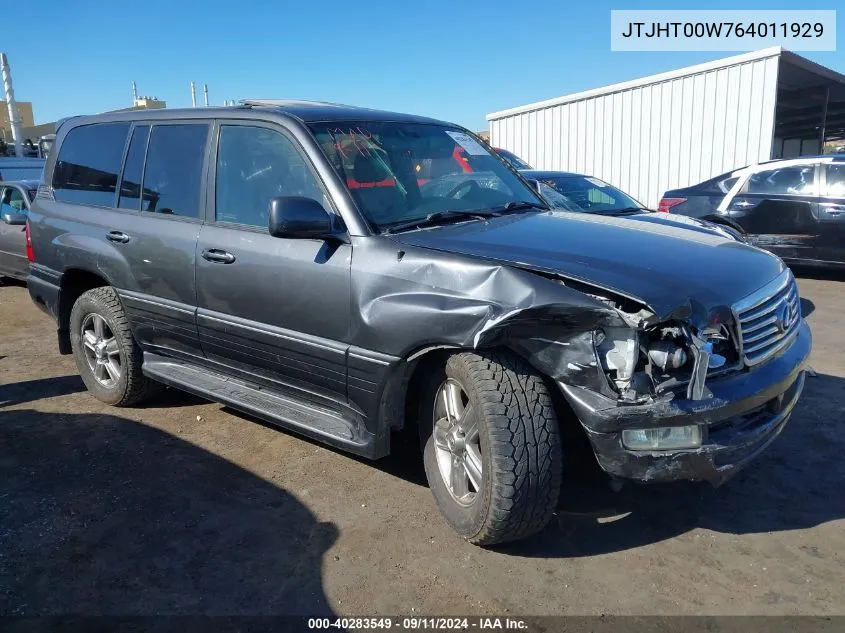 2006 Lexus Lx 470 VIN: JTJHT00W764011929 Lot: 40283549