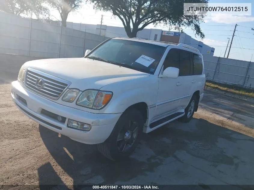 JTJHT00W764012515 2006 Lexus Lx 470 Base (A5)