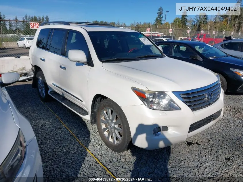 2010 Lexus Lx 570 VIN: JTJHY7AX0A4049402 Lot: 40459872