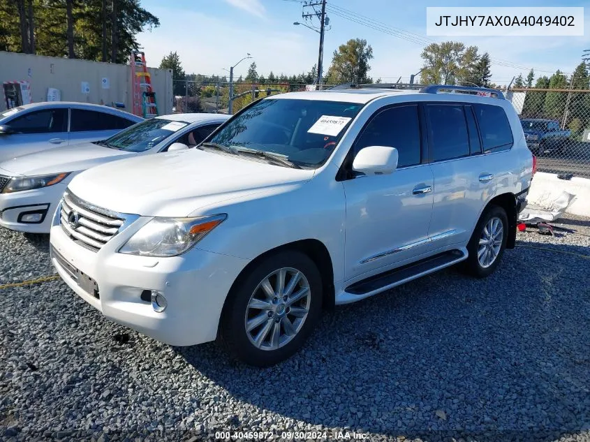 2010 Lexus Lx 570 VIN: JTJHY7AX0A4049402 Lot: 40459872