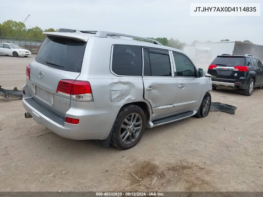 2013 Lexus Lx 570 VIN: JTJHY7AX0D4114835 Lot: 40332610