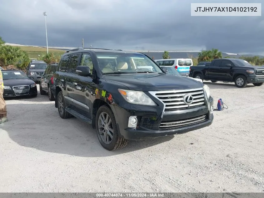 2013 Lexus Lx 570 VIN: JTJHY7AX1D4102192 Lot: 40744874