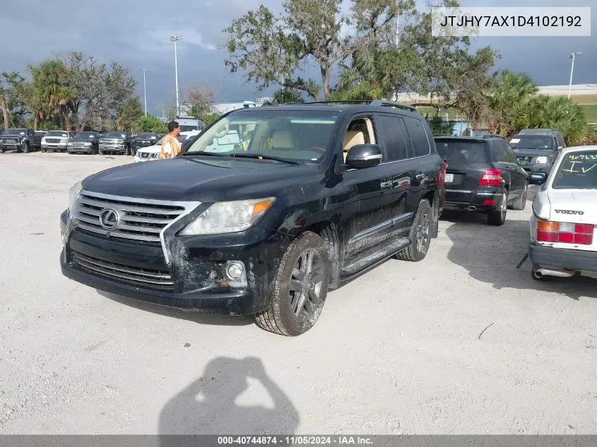 2013 Lexus Lx 570 VIN: JTJHY7AX1D4102192 Lot: 40744874