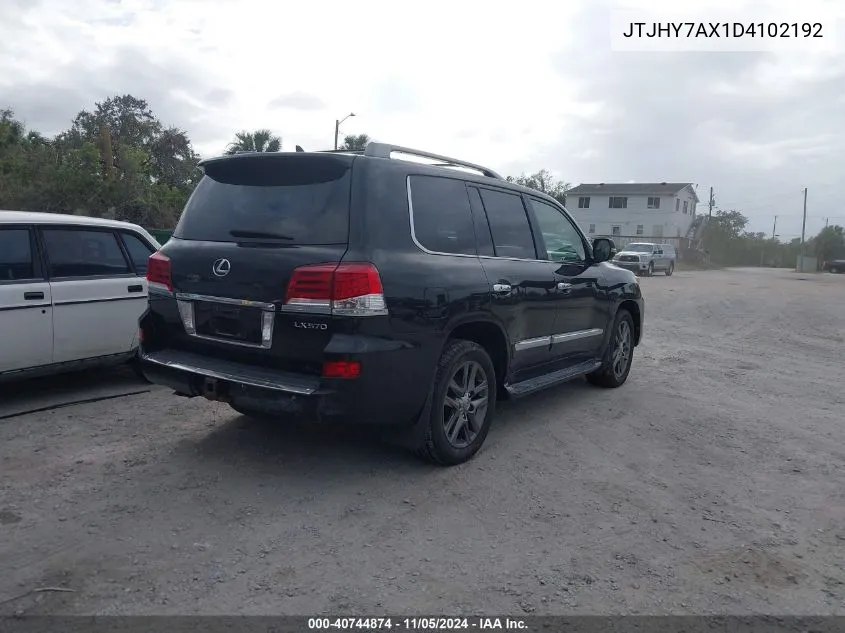 2013 Lexus Lx 570 VIN: JTJHY7AX1D4102192 Lot: 40744874