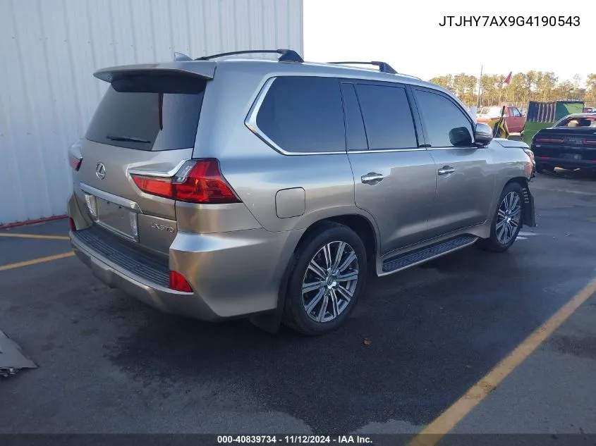 2016 Lexus Lx 570 VIN: JTJHY7AX9G4190543 Lot: 40839734