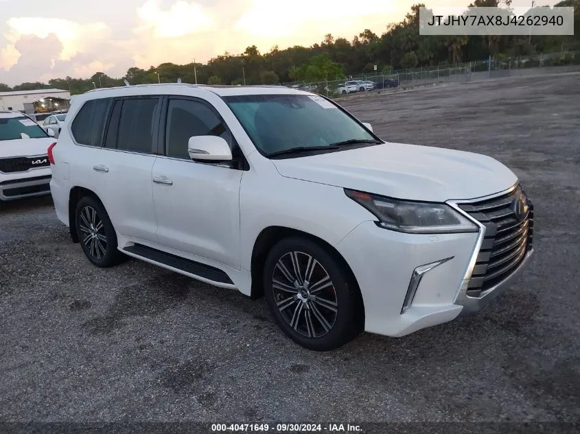 2018 Lexus Lx 570 Three-Row VIN: JTJHY7AX8J4262940 Lot: 40471649