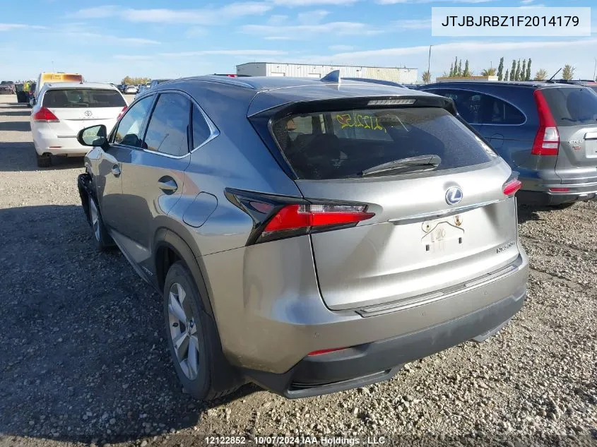 2015 Lexus Nx 300H VIN: JTJBJRBZ1F2014179 Lot: 12122852