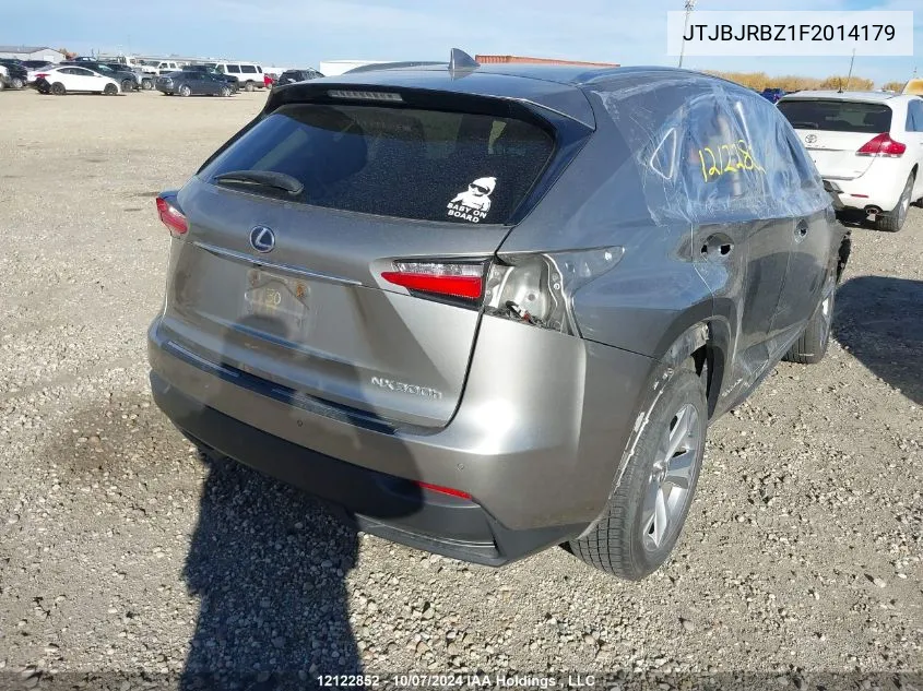 2015 Lexus Nx 300H VIN: JTJBJRBZ1F2014179 Lot: 12122852