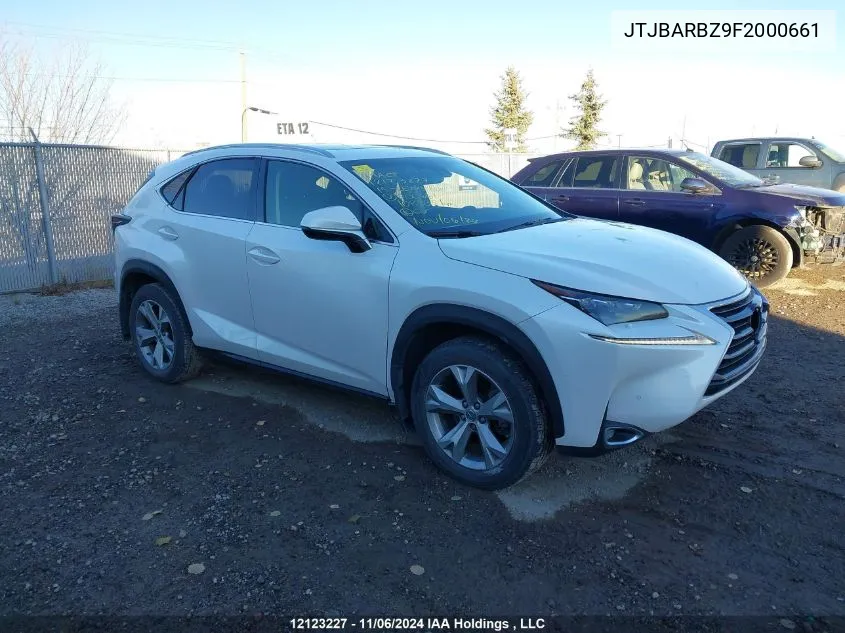 2015 Lexus Nx 200T 200T VIN: JTJBARBZ9F2000661 Lot: 12123227