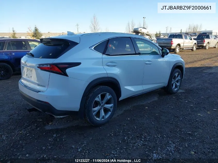 2015 Lexus Nx 200T 200T VIN: JTJBARBZ9F2000661 Lot: 12123227