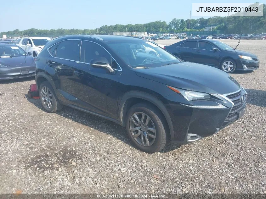 2015 Lexus Nx 200T VIN: JTJBARBZ5F2010443 Lot: 39611170