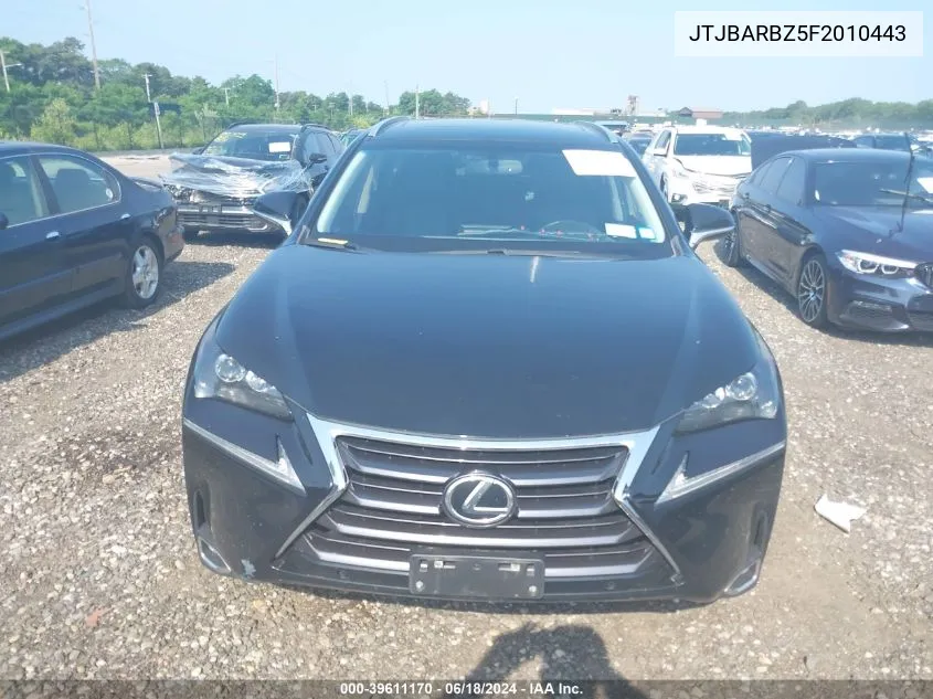 2015 Lexus Nx 200T VIN: JTJBARBZ5F2010443 Lot: 39611170