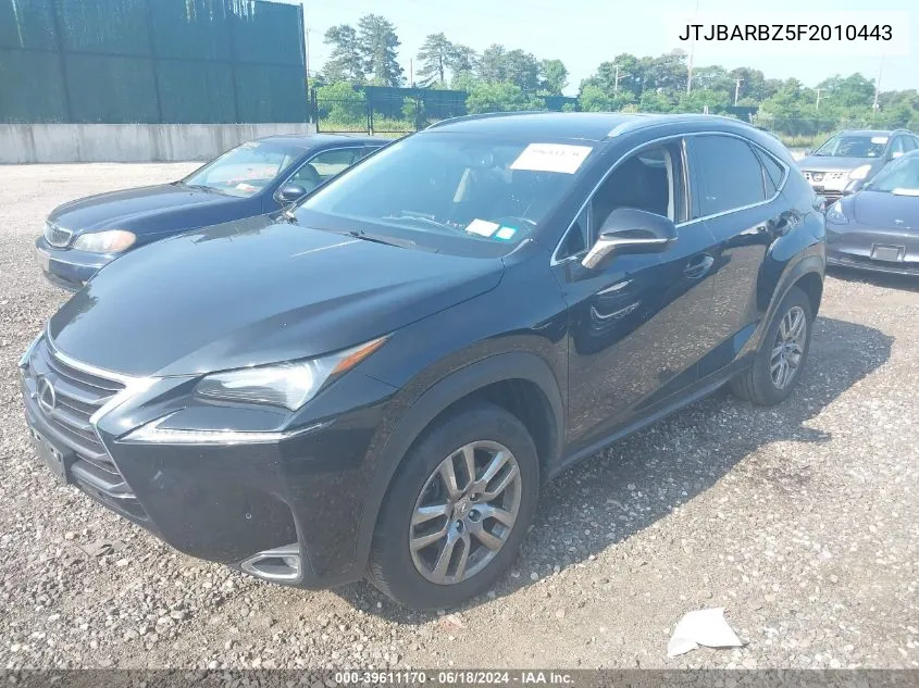 2015 Lexus Nx 200T VIN: JTJBARBZ5F2010443 Lot: 39611170