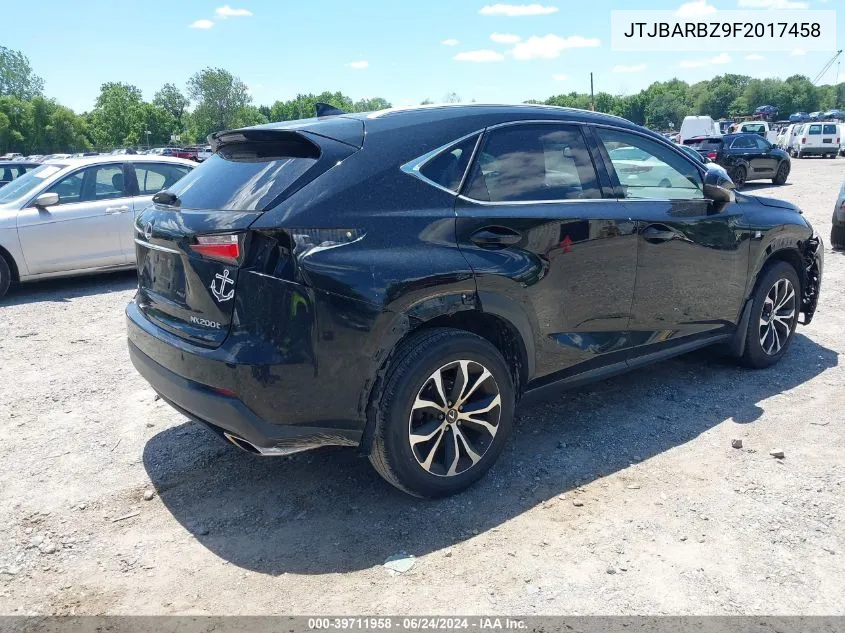 2015 Lexus Nx 200T F Sport VIN: JTJBARBZ9F2017458 Lot: 39711958