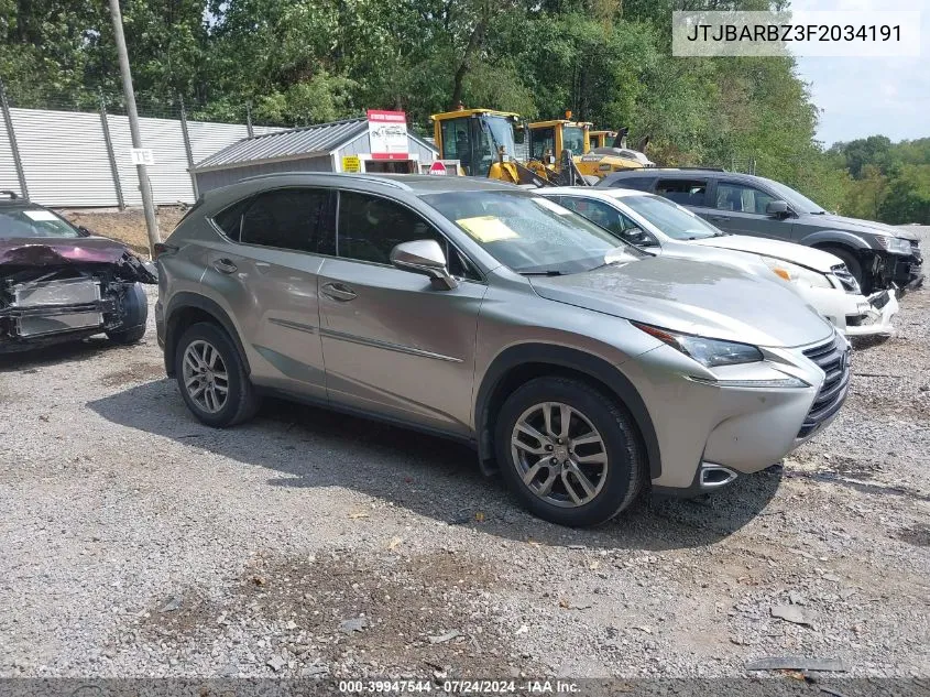 2015 Lexus Nx 200T VIN: JTJBARBZ3F2034191 Lot: 39947544