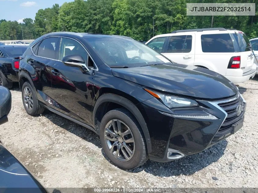 2015 Lexus Nx 200T VIN: JTJBARBZ2F2032514 Lot: 39966224