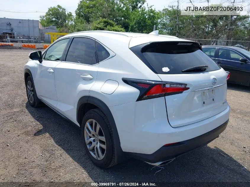 2015 Lexus Nx 200T VIN: JTJBARBZ0F2006493 Lot: 39969791