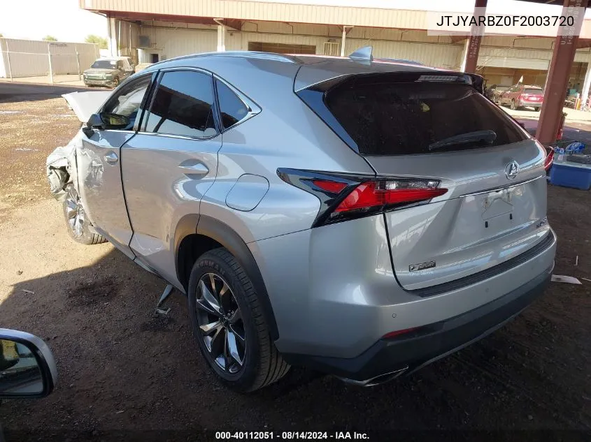 2015 Lexus Nx 200T F Sport VIN: JTJYARBZ0F2003720 Lot: 40112051