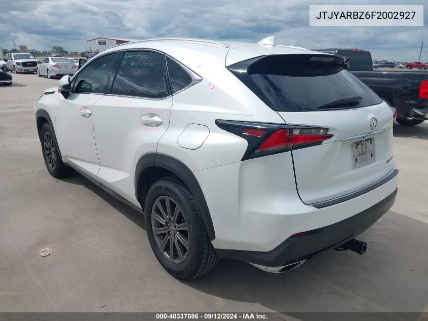 2015 Lexus Nx 200T VIN: JTJYARBZ6F2002927 Lot: 40337086