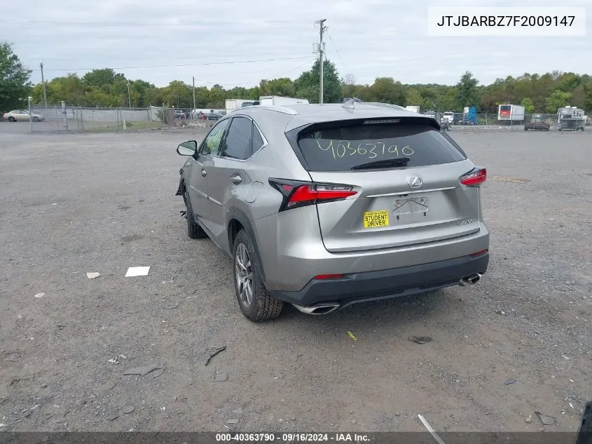 2015 Lexus Nx 200T VIN: JTJBARBZ7F2009147 Lot: 40363790