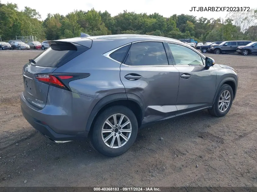 2015 Lexus Nx 200T VIN: JTJBARBZXF2023172 Lot: 40368183