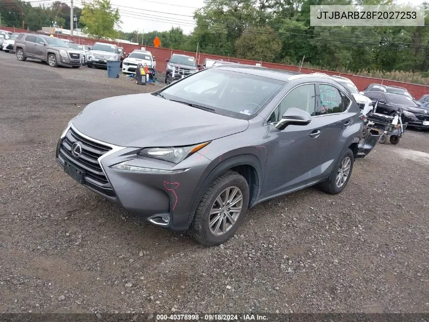 2015 Lexus Nx 200T VIN: JTJBARBZ8F2027253 Lot: 40378998