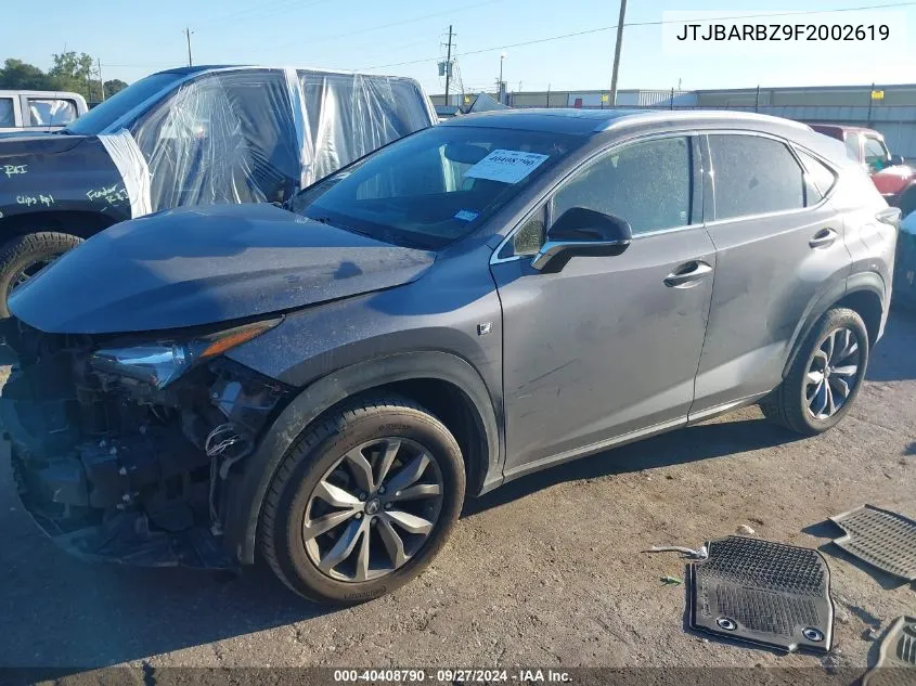 2015 Lexus Nx 200T F Sport VIN: JTJBARBZ9F2002619 Lot: 40408790