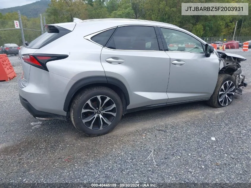 2015 Lexus Nx 200T F Sport VIN: JTJBARBZ5F2003931 Lot: 40445189