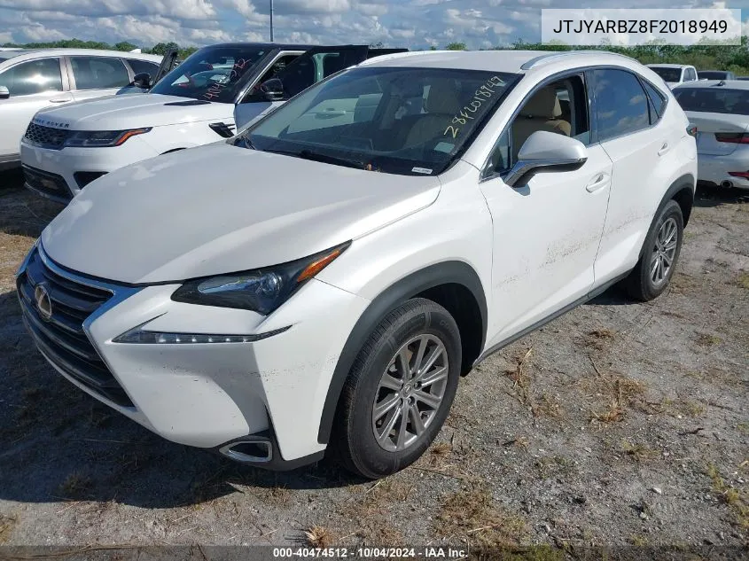 2015 Lexus Nx 200T VIN: JTJYARBZ8F2018949 Lot: 40474512