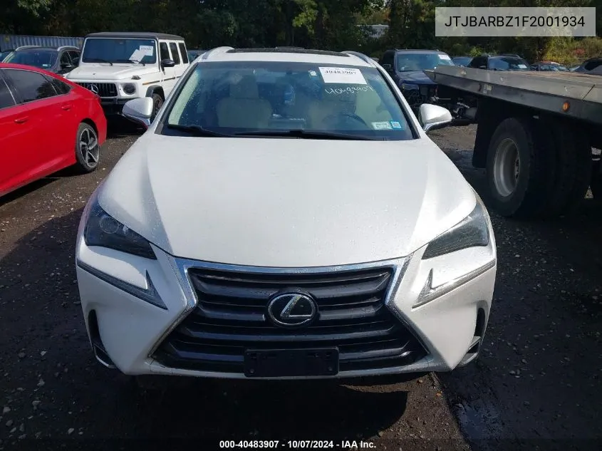 2015 Lexus Nx 200T VIN: JTJBARBZ1F2001934 Lot: 40483907