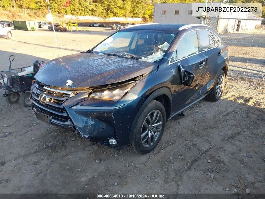 2015 Lexus Nx 200T VIN: JTJBARBZ0F2022273 Lot: 40564510