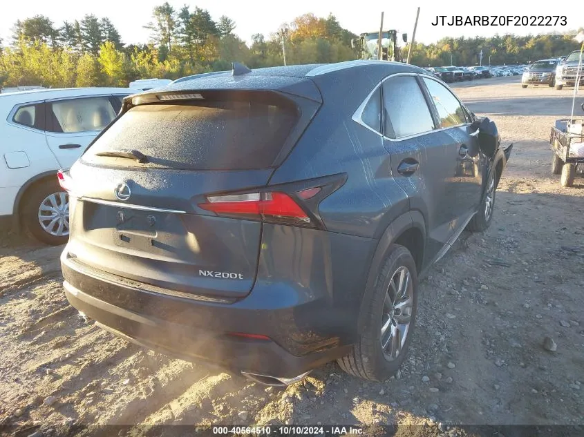 2015 Lexus Nx 200T VIN: JTJBARBZ0F2022273 Lot: 40564510