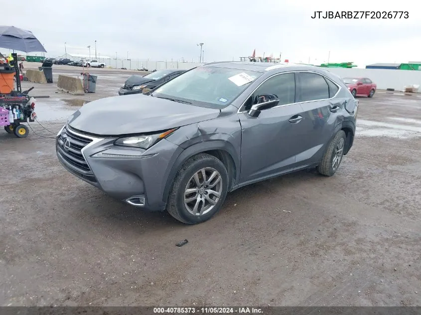 2015 Lexus Nx 200T VIN: JTJBARBZ7F2026773 Lot: 40785373