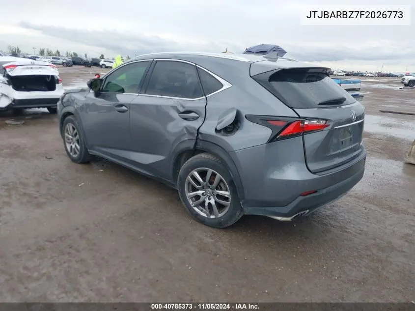 2015 Lexus Nx 200T VIN: JTJBARBZ7F2026773 Lot: 40785373