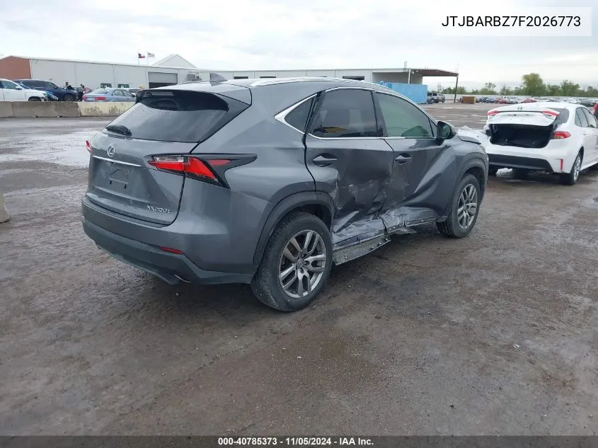 2015 Lexus Nx 200T VIN: JTJBARBZ7F2026773 Lot: 40785373