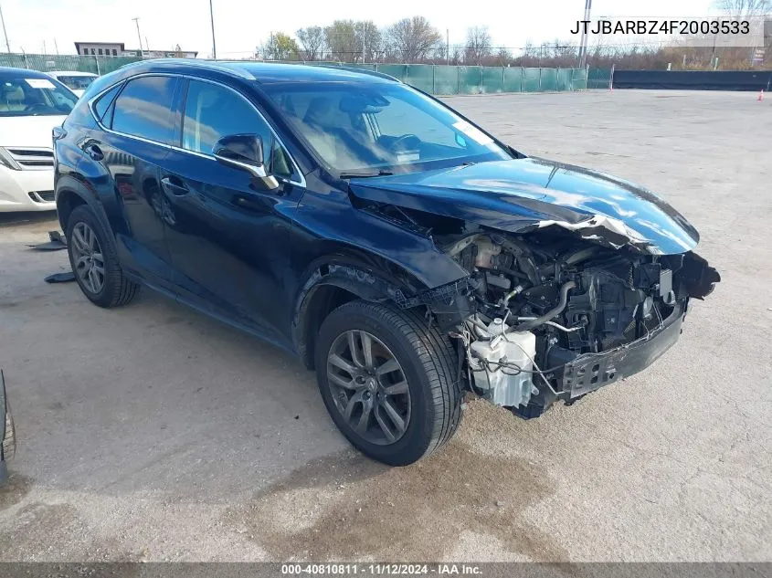 2015 Lexus Nx 200T VIN: JTJBARBZ4F2003533 Lot: 40810811