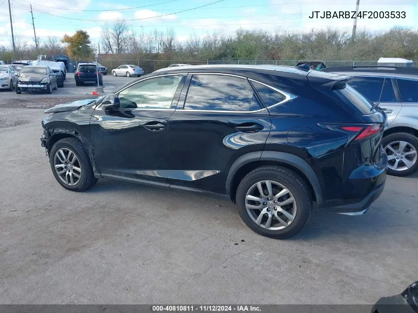 2015 Lexus Nx 200T VIN: JTJBARBZ4F2003533 Lot: 40810811