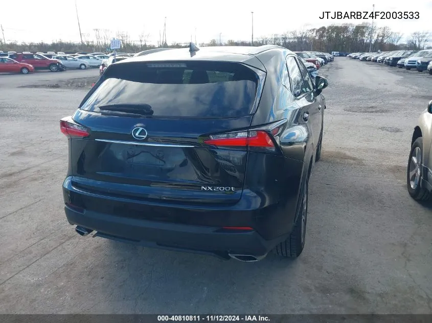 2015 Lexus Nx 200T VIN: JTJBARBZ4F2003533 Lot: 40810811