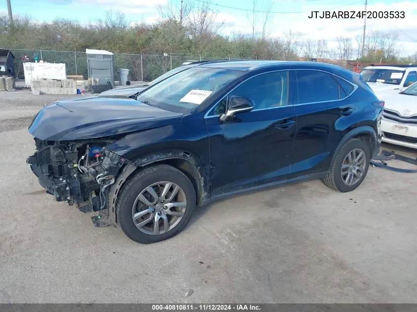 2015 Lexus Nx 200T VIN: JTJBARBZ4F2003533 Lot: 40810811