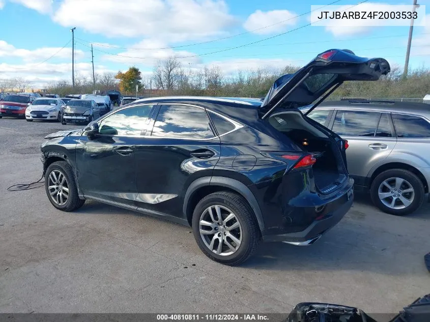 2015 Lexus Nx 200T VIN: JTJBARBZ4F2003533 Lot: 40810811