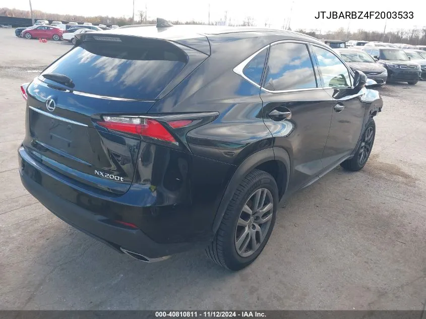 2015 Lexus Nx 200T VIN: JTJBARBZ4F2003533 Lot: 40810811