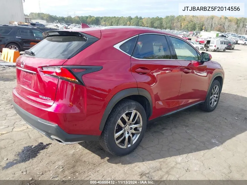 2015 Lexus Nx 200T VIN: JTJBARBZ5F2014556 Lot: 40858432