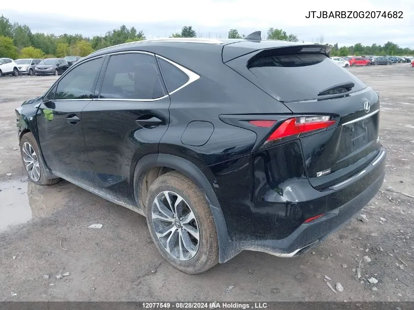 2016 Lexus Nx 200T 200T VIN: JTJBARBZ0G2074682 Lot: 12077549