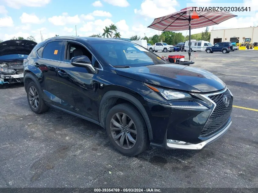 2016 Lexus Nx 200T F Sport VIN: JTJYARBZ9G2036541 Lot: 39354769