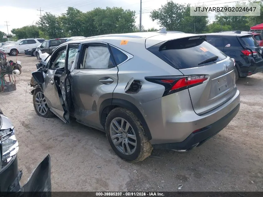 2016 Lexus Nx 200T VIN: JTJYARBZ9G2024647 Lot: 39595237