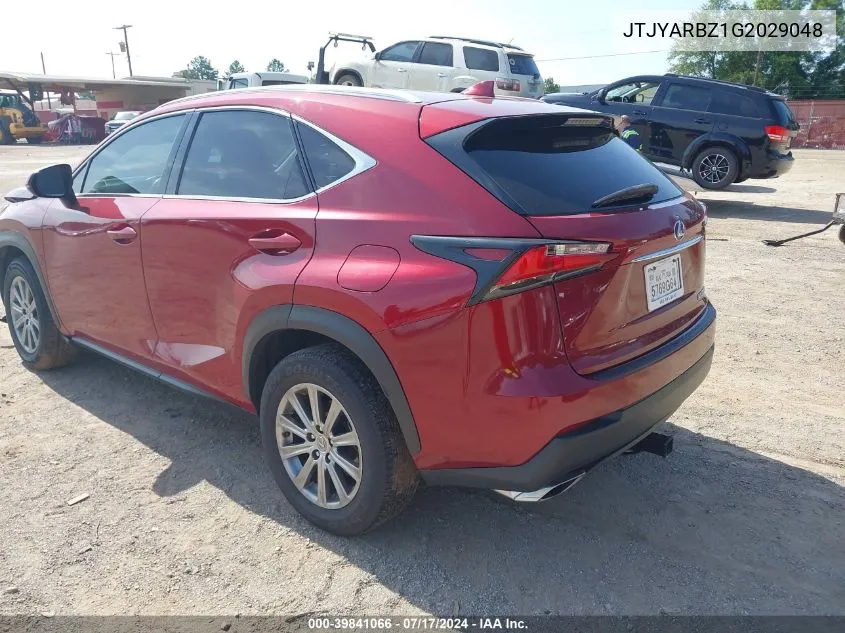 2016 Lexus Nx 200T VIN: JTJYARBZ1G2029048 Lot: 39841066