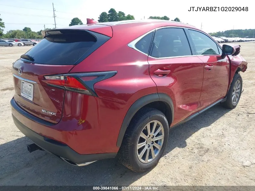 2016 Lexus Nx 200T VIN: JTJYARBZ1G2029048 Lot: 39841066