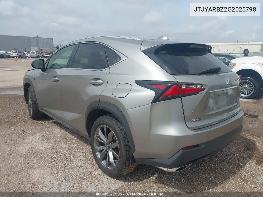 JTJYARBZ2G2025798 2016 Lexus Nx 200T F Sport