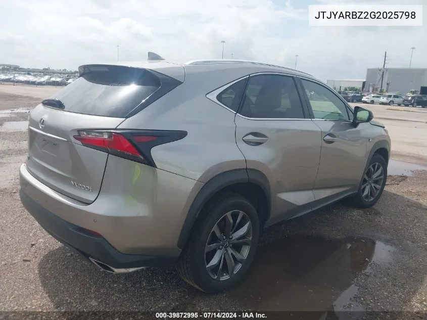 JTJYARBZ2G2025798 2016 Lexus Nx 200T F Sport